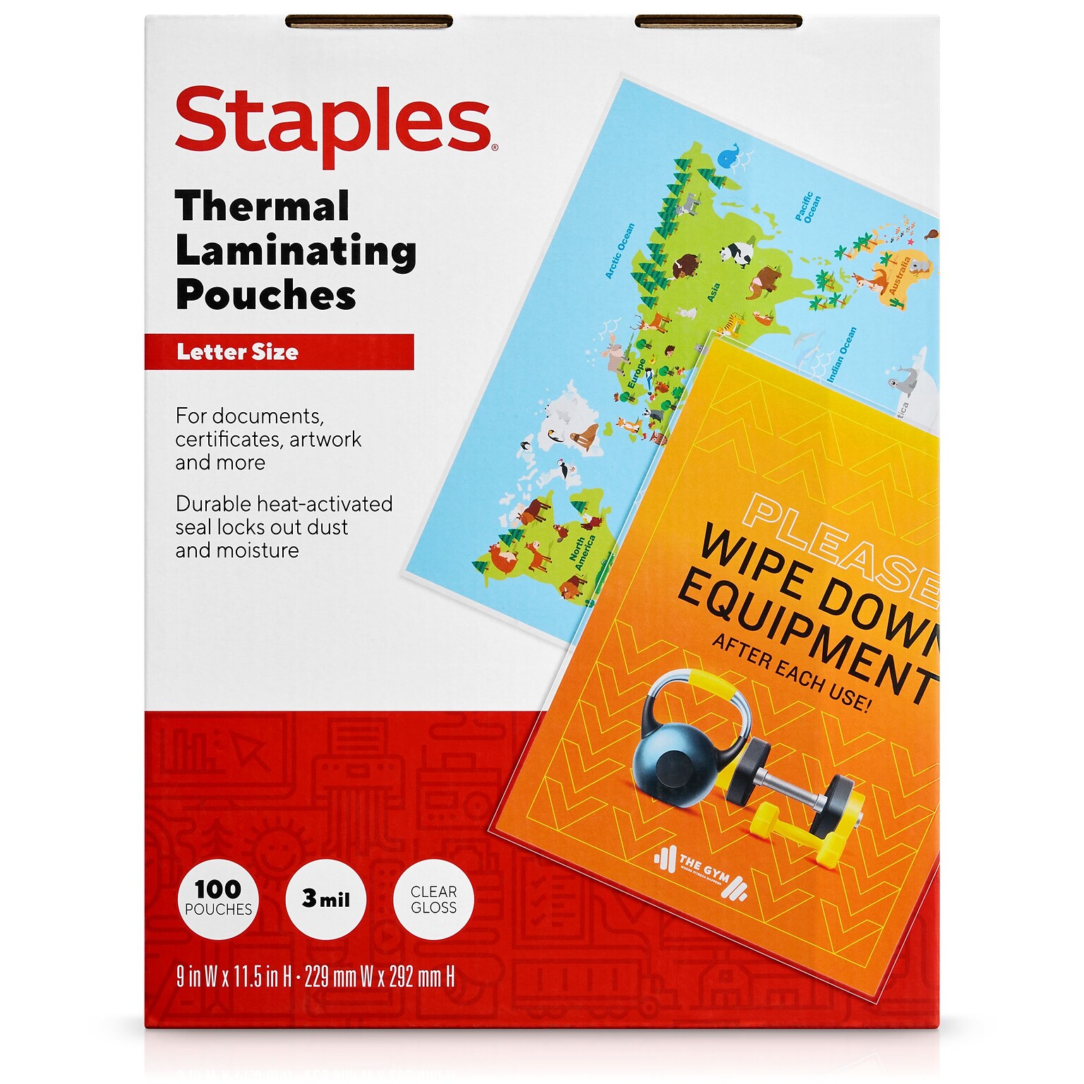 Staples Thermal Laminating Pouches, Letter Size, 3 Mil, 100/Pack (ST61981)
