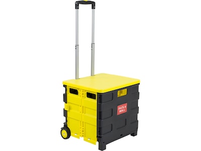 Mount-It! Mixed Materials Mobile Utility Cart, Yellow/Black (MI-905)