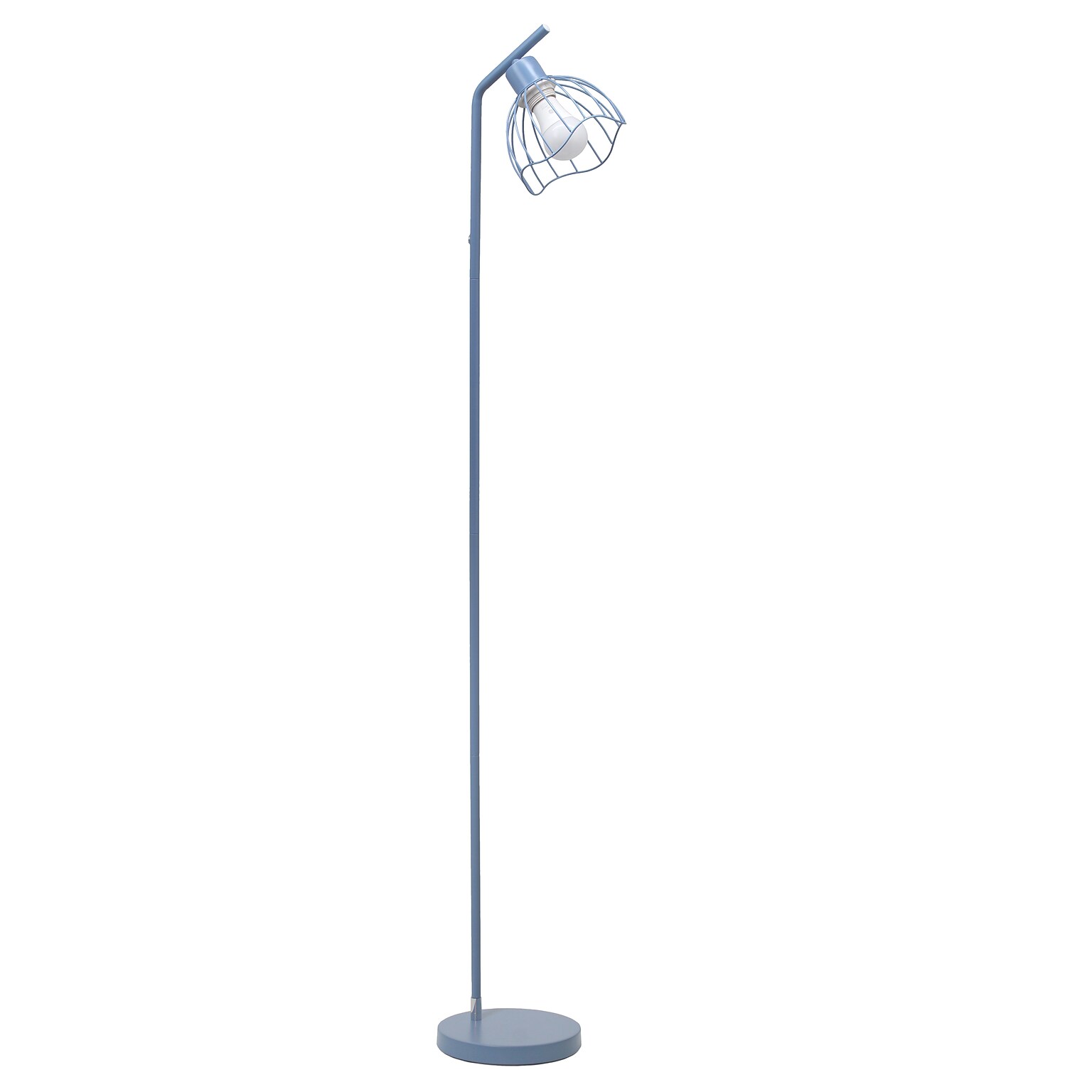 Simple Designs Sleek Essentials 54.5 Metal Floor Lamp with Wire Cage Shade, Blue (LF1050-BLU)