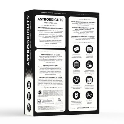 Astrobrights Color Cardstock, 65lb, 8-1/2 X11, Stardust White, 250 Sheets