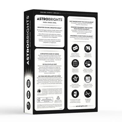 Astrobrights Cardstock Paper, 65 lbs., 8 1/2 x 11, White, 80