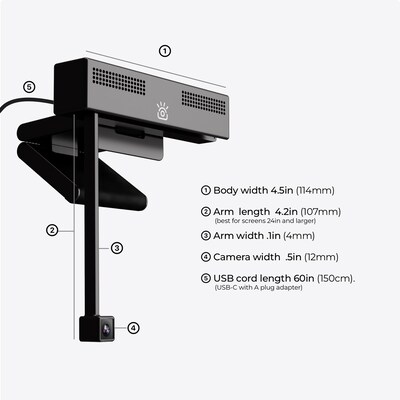 iContact Camera Pro 4K Ultra HD Webcam, Black (ICCP01)