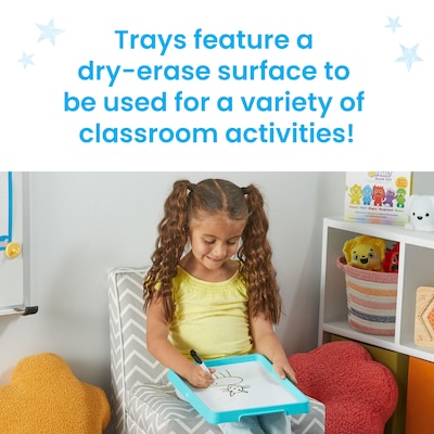 hand2mind Magnetic Dry-Erase Activity Trays, Green/Teal (98877)