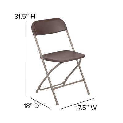 Flash Furniture Plastic Folding Chair, Brown, Set of 2 (2LEL3BRN)