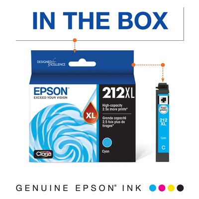 Epson T212XL Cyan High Yield Ink Cartridge (T212XL220-S)