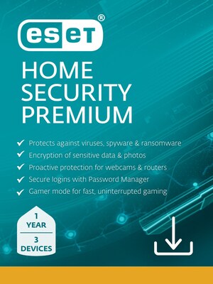 ESET Home Security Premium 2025 for 3 Users, Windows and Mac, Download (RTL-EHSP-N1-3-1-XLS)