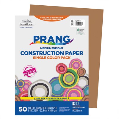 Prang 9 x 12 Construction Paper, Light Brown, 50 Sheets/Pack, 10 Packs/Bundle (PAC6903-10)