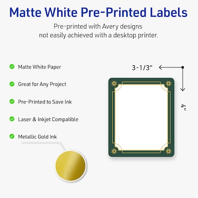Avery Rectangle Multipurpose Labels, 4 x 3-1/3, White, 40/Pack (19479370388)