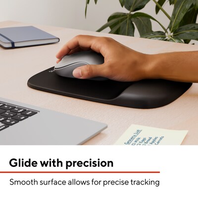 Staples TECH Foam Non-Skid Mouse Pad/Wrist Rest Combo, Black (ST63286)