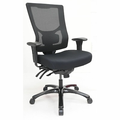 Lorell Big & Tall Mesh High-Back Chair, 400 lb. Capacity, Black (LLR62010)