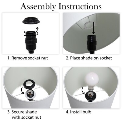 Creekwood Home Modern Glam 21.25" LED Table Lamp, Brushed Nickel/Black (CWT-1006-BB)