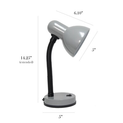 Simple Designs Basic LED Desk Lamp, 14.25", Silver (LD1003-SLV)
