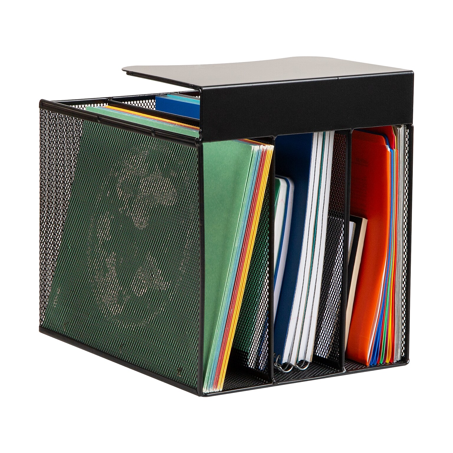 Mind Reader Slide-On Under Desk Metal Front Loading Letter Tray, Letter Size, Black (VUDESK-BLK)