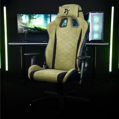 Arozzi Avanti Soft Fabric Ergonomic Racing Gaming Chair, Moss Green (AVANTI-SFB-MGN)