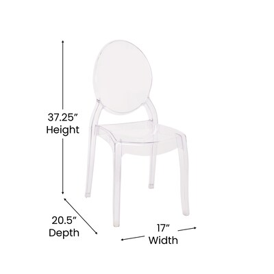 Flash Furniture Revna Resin Banquet & Event Ghost Chairs, Armless, Transparent Crystal, 4/Pack (ZHGHOSTOVR4)