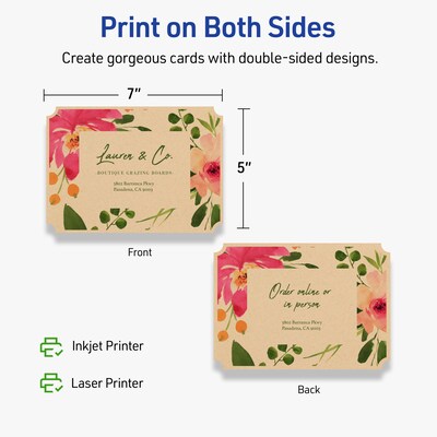 Avery Matte General Use Blank Cards, Kraft Brown, 20/Pack (95351)