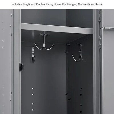 Global Industrial Infinity 2-Tier 6-Door Locker, 45"W x 18"D x 78"H, Gray (493664GY)