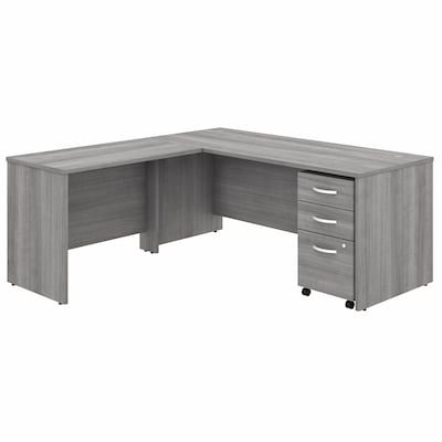 Bush Business Furniture Studio C 72"W L Shaped Desk with Mobile File Cabinet and Return, Platinum Gray (STC007PGSU)