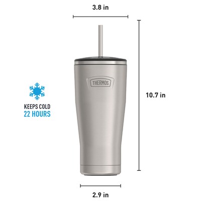 Thermos Icon Stainless Steel Vacuum Insulated Cold Tumbler with Straw, 24 oz., Matte (IS1112MS4)