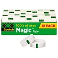 Scotch® Magic™ Invisible Tape Refill, 3/4 x 27.77 yds., 18 Rolls (810K18CP)