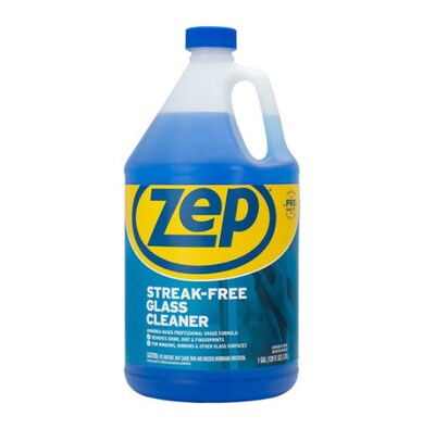 Zep Streak-Free Glass Cleaner, Pleasant Scent, 1 gal Bottle (ZPEZU1120128EA)
