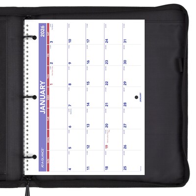 2026 AT-A-GLANCE 11" x 8.5" Monthly Wall Calendar, White/Purple (PM170-28-26)