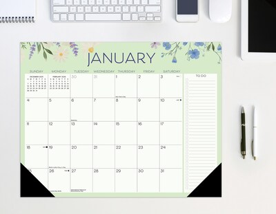 2026 Willow Creek Wildflowers 22" x 17" Monthly Desk Pad Calendar (57308)