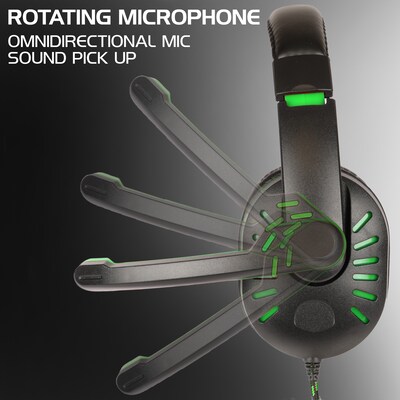 ENHANCE GX-H5 Noise Cancelling Stereo Gaming Headset, 3.5mm, Green (ENGXH50100GNWS)