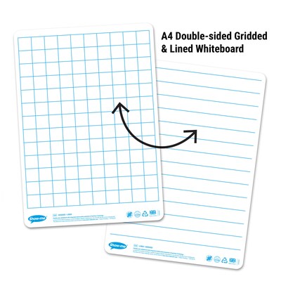Show-me Lined/Gridded Double Sided Lapboards, with Pens, Erasers & Cleaner, 8" x 12", 100/Set (EPTBGLBX)