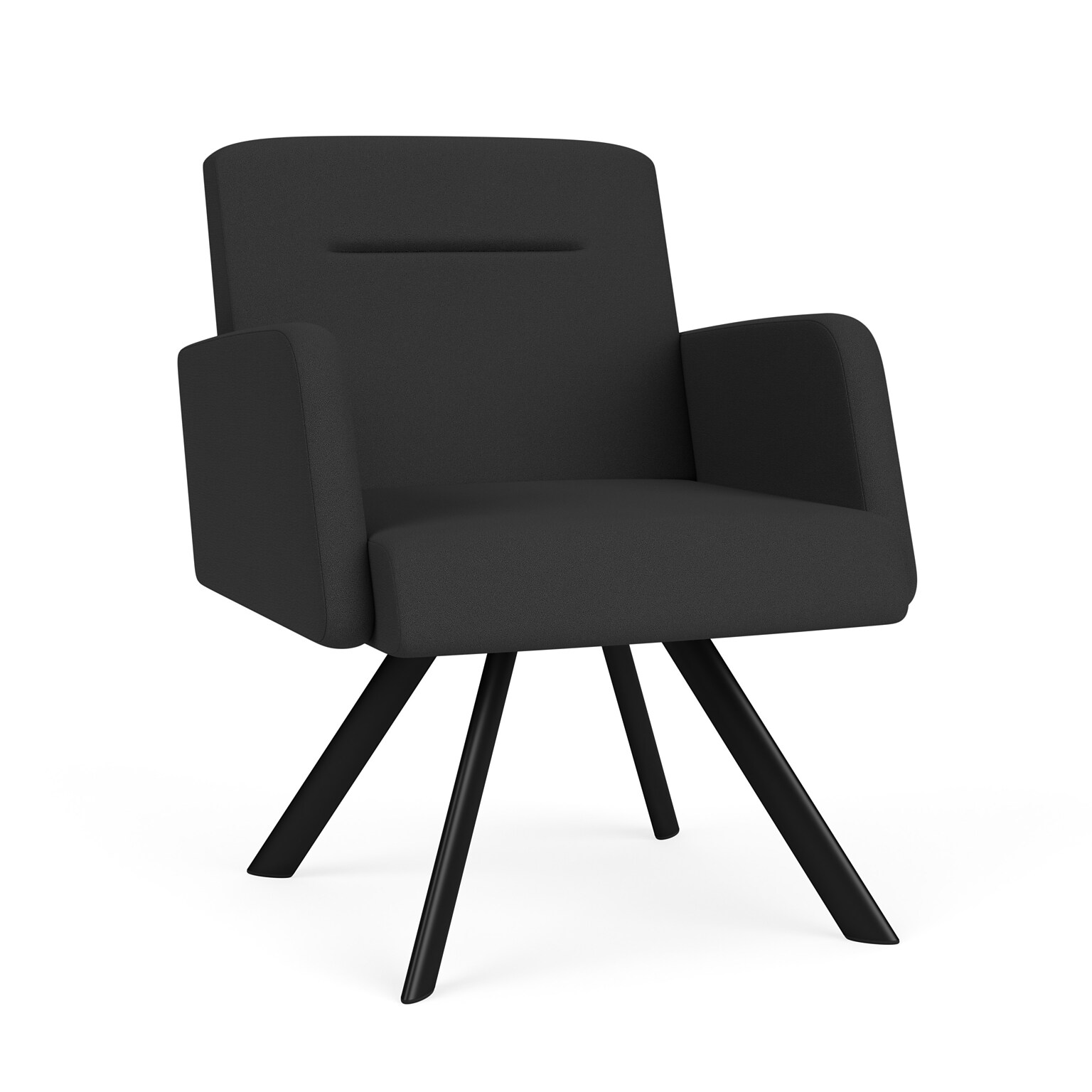 Lesro Willow Fabric Lounge Chair, Open House Graphite/Black (WL1101.SBK-01OHGP)