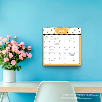 2025-2026 Plato Busy Bees 12" x 12" Academic Monthly Wall Calendar (9798330700172)
