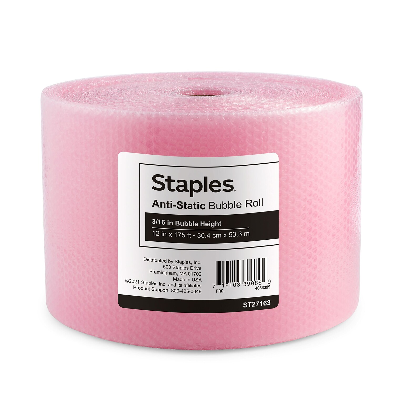 3/16 Antistatic UPS Approved Bubble Roll, Anti-Static, 12 x 175 (4072825)