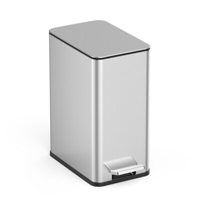 NineStars Stainless Steel Indoor Step-On Trash Can, 2.6 Gallons, Silver (XZD-10-88)