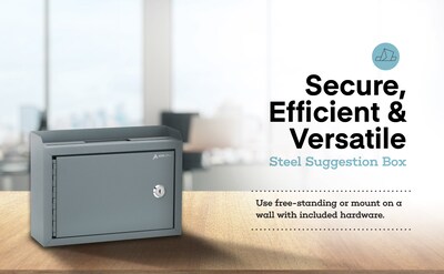 AdirOffice Steel Multipurpose Drop Box Interoffice Mailbox, Medium, Gray (631-02-GRY-PKG)