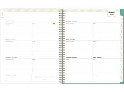 2024 Blue Sky Day Designer Peyton White 8.5" x 11" Weekly & Monthly Planner, Multicolor (103618-24)