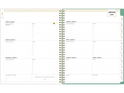 2024 Blue Sky Day Designer Peyton White 8.5 x 11 Weekly & Monthly Planner, Multicolor (103618-24)