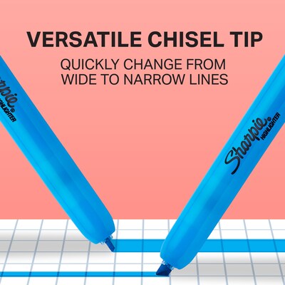 Sharpie Retractable Highlighter, Chisel Tip, Yellow, Dozen (28025)
