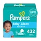 Pampers Baby Clean Wipes, Baby Fresh Scented, 6 Pop-Top Packs, 432 Count (73278/75614)