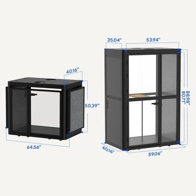 FlexiSpot WorkCube Series Sound Absorbing 2 Person Privacy Booth, Black (EP2FB-KIT)
