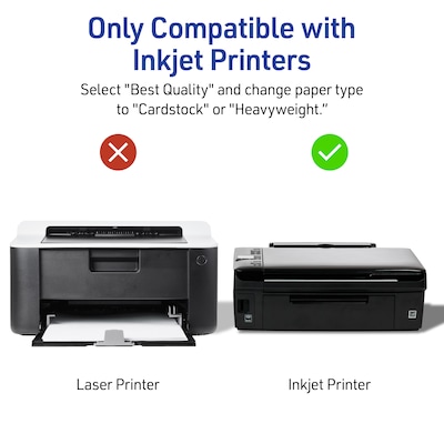 Avery Half-Fold Greeting Cards with Envelopes, 5.5" x 8.5", Matte White, Inkjet, 30/Pack (08316)