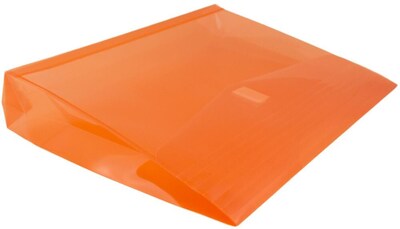JAM Paper Premium Plastic Document File, 1 Pocket, Letter, Orange, 3/Pack (218V2orx3)