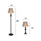 Lalia Home Homely 60"/26" Restoration Bronze Three-Piece Floor/Table Lamp Set with Bell Shades (LHS-1007-RZ)
