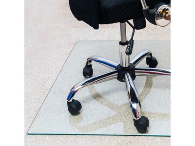 Cleartex Glaciermat Carpet & Hard Floor Chair Mat, 36" x 42", Glass (FC123642EG)