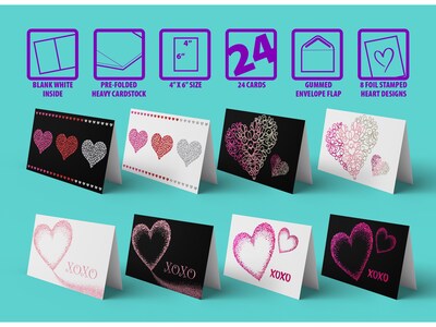 Better Office Personal Note Cards, Assorted Colors, 24/Pack (64651-24PK)