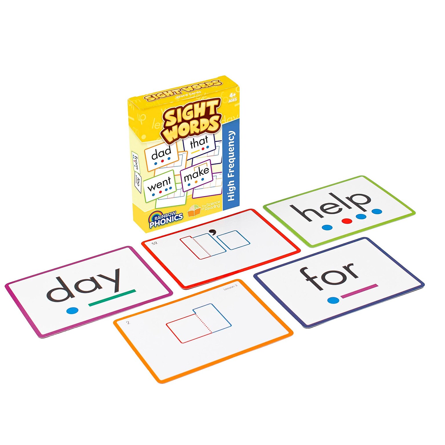 Junior Learning Rainbow Phonics Sight Word Cards, High Freguency, 52/Pack (JRLRP108)