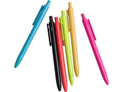 U Brands U-Eco Bold & Bright Retractable Gel Pens, Fine Point, Assorted Inks, 12/Pack (4935U01-24)