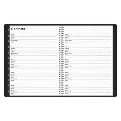 2027 Staples 8" x 11" Weekly & Monthly Planner, Faux Leather Cover, Black (ST21494-27)