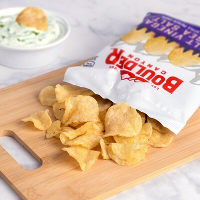Boulder Canyon Malt Vinegar & Sea Salt Potato Chips, 2 oz., 8/Box (220-02560)