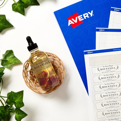 Avery Laser/Inkjet Multipurpose Labels, 4" x 1.3333", Glossy Clear, 1400/Box (94206)