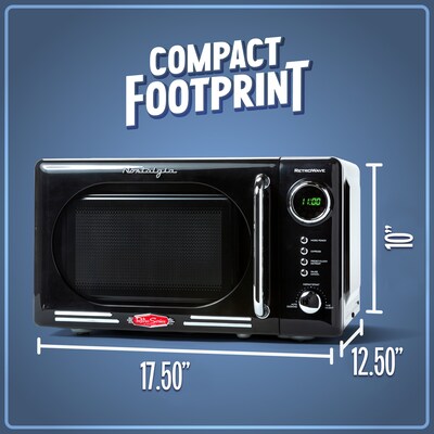 Nostalgia Retro 0.7 Cubic Foot Countertop Microwave, Black (NRMO7BK6A)